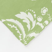 Moss Green Damask Fleecedecke (Ecke)