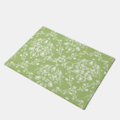 Moss Green Damask Fußmatte (Schrägansicht)