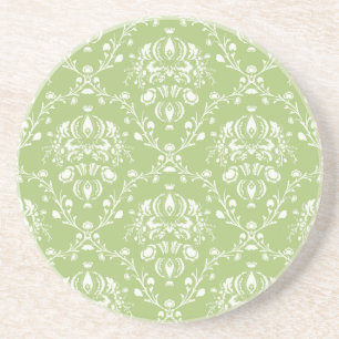 Moss Green Damask Getränkeuntersetzer