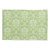Moss Green Damask Kissenbezug (Rückseite-Links)