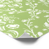 Moss Green Damask Poster (Ecke)