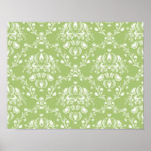 Moss Green Damask Poster (Vorne)