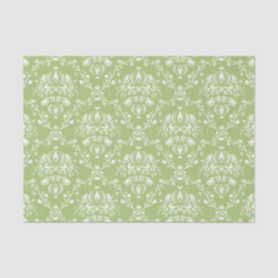Moss Green Damask Seidenpapier