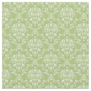 Moss Green Damask Stoff