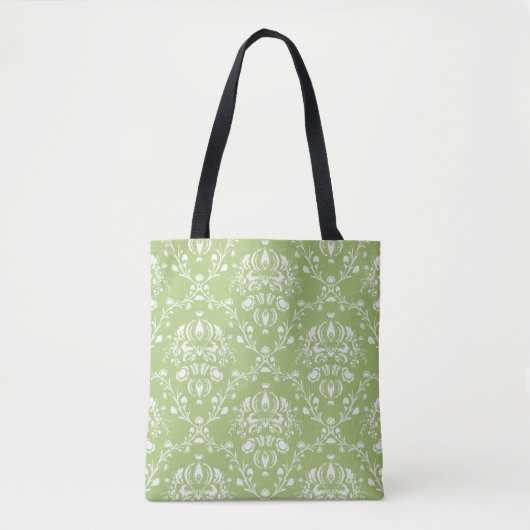 Moss Green Damask Tasche (Vorderseite)