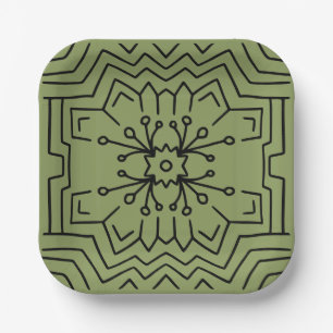 Moss green Deko Pappteller