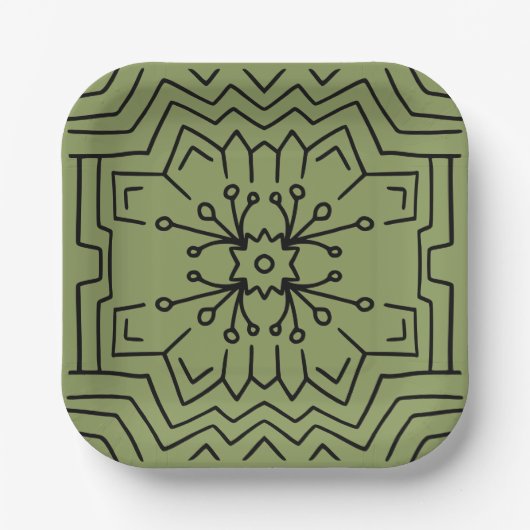 Moss green Deko Pappteller (Vorderseite)