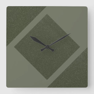 Moss Green Diamant Wall Clock Design Quadratische Wanduhr