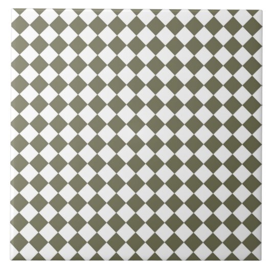 Moss Green Diamond Karo Muster Fliese (Vorderseite)