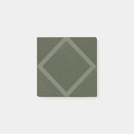 Moss Green Diamond Muster Sticknotes Post-it Klebezettel (Vorderseite)