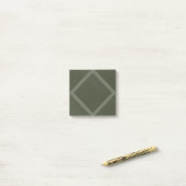 Moss Green Diamond Muster Sticknotes Post-it Klebezettel (Auf Schreibtisch)