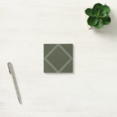 Moss Green Diamond Muster Sticknotes Post-it Klebezettel (Büro)