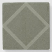 Moss Green Diamond Pattern Stone Untersetzer (Vorderseite)