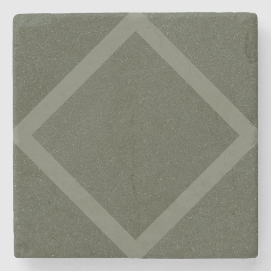 Moss Green Diamond Pattern Stone Untersetzer (Vorderseite)