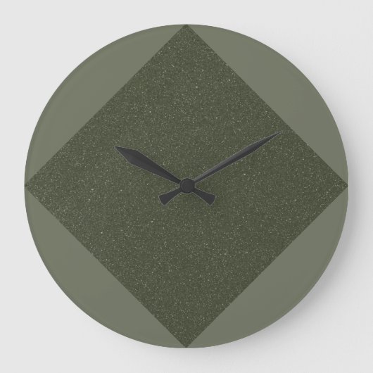 Moss Green Diamond Wall Clock Große Wanduhr (Vorderseite)