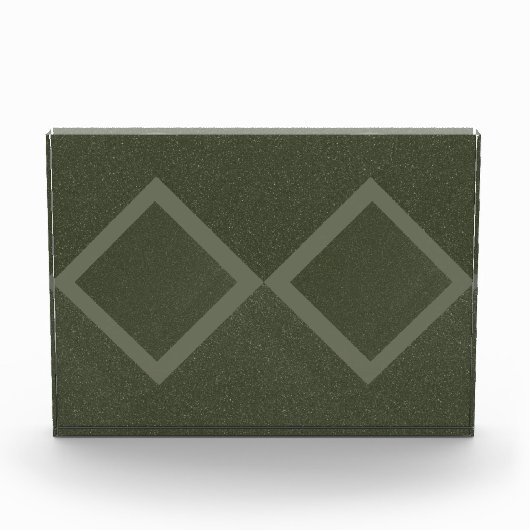 Moss Green Double Diamond Akryllischer Foto Block (Vorderseite)
