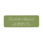 Moss Green Elegant Moderne Script-Rücksendeadresse (Vorne)