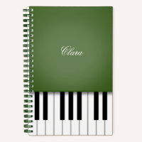 Moss Green Elegant Piano Keyboard Personalisiert