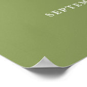 Moss Green Elegante Moderne Hochzeit Begrüßungszei Poster (Ecke)