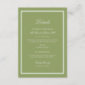 Moss Green Estate Wedding Details Card Begleitkarte (Vorderseite)