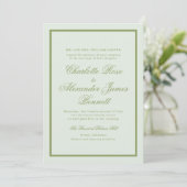 Moss Green Estate Wedding Invitation Einladung (Stehend Vorderseite)