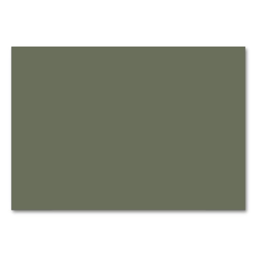 Moss Green Event Table Card - Anpassbar Tischnummer (Vorderseite)