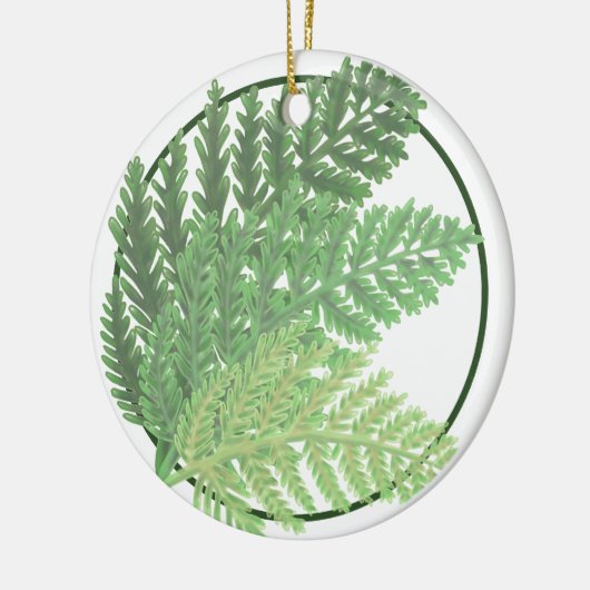 Moss Green Fern Keramik Ornament (Links)