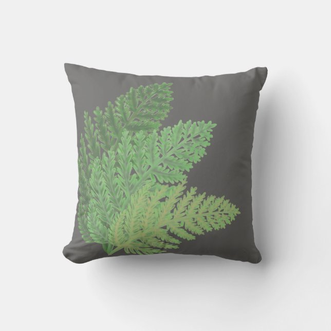 Moss Green Fern Kissen (Vorderseite)
