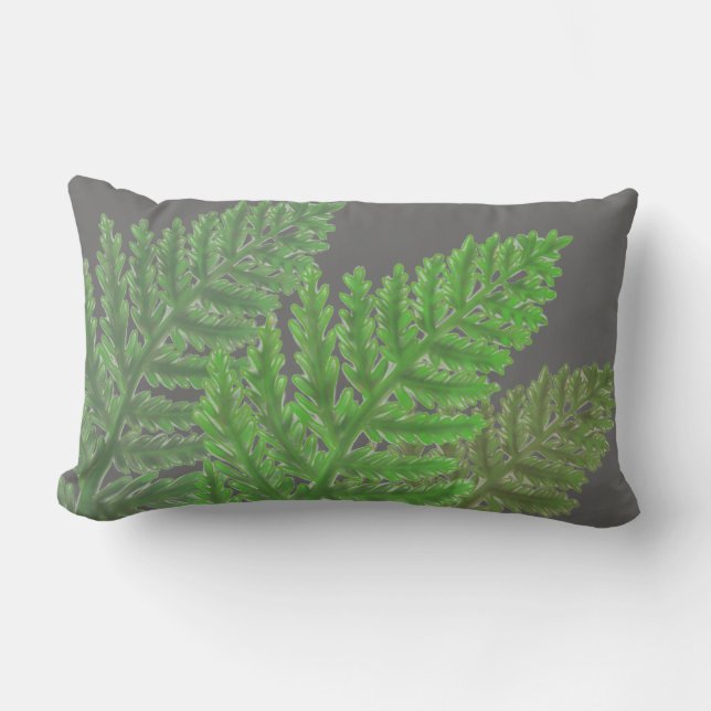 Moss Green Fern Lendenkissen (Vorderseite)