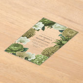 Moss Green, Fern Mist & Pale Pistachio Wedding Acryleinladungen (Ablage )