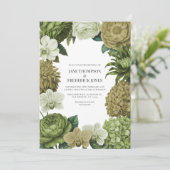 Moss Green, Fern Mist & Pale Pistachio Wedding Einladung (Stehend Vorderseite)
