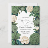 Moss Green, Fern Soft & Antique Cream Wedding Einladung (Vorderseite)