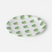 Moss Green Fern Wasserfarbe botanisch Pappteller (Schrägansicht)