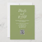 Moss Green Floral Greenerity QR Code Wedding Einladung (Rückseite)