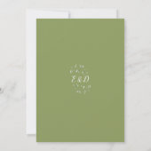 Moss Green Floral Greenery Monogram Wedding Einladung (Rückseite)