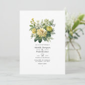 Moss Green Floral Wedding Einladung (Stehend Vorderseite)