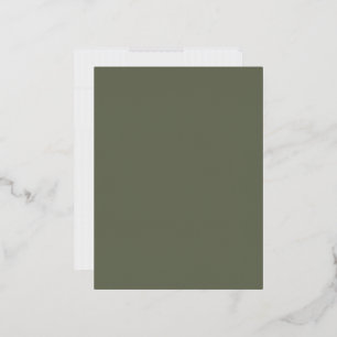 Moss Green Foil Holiday Postcard - individuell ein Folien Feiertagspostkarte