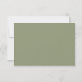 Moss Green Formal Classic Hochzeit RSVP Karte (Rückseite)