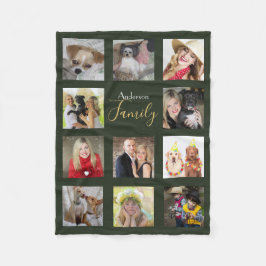 Moss GREEN Foto Blanket Collage Instagram Fleecedecke