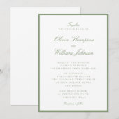 Moss Green Framed Wedding Invitation Einladung (Vorne/Hinten)