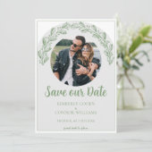 Moss Green Garland Foto Save the Date (Stehend Vorderseite)