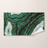 Moss Green Geode and Crystals Digital Art Badhandtuch Set (Handtuch)