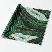 Moss Green Geode and Crystals Digital Art Geschenkpapier (Ungerollt)