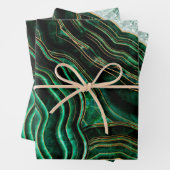 Moss Green Geode and Crystals Digital Art Geschenkpapier Set (Beispiel)