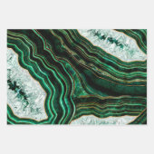 Moss Green Geode and Crystals Digital Art Geschenkpapier Set (Vorderseite)