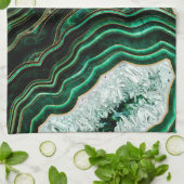 Moss Green Geode and Crystals Digital Art Geschirrtuch (Gefaltet)