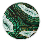 Moss Green Geode and Crystals Digital Art Keramikknauf (Vorderseite)