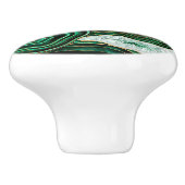 Moss Green Geode and Crystals Digital Art Keramikknauf (Seitenansicht)