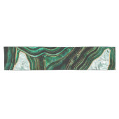 Moss Green Geode and Crystals Digital Art Kurzer Tischläufer (Horizontal)