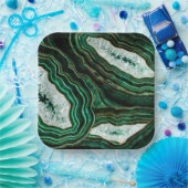 Moss Green Geode and Crystals Digital Art Pappteller (Party)